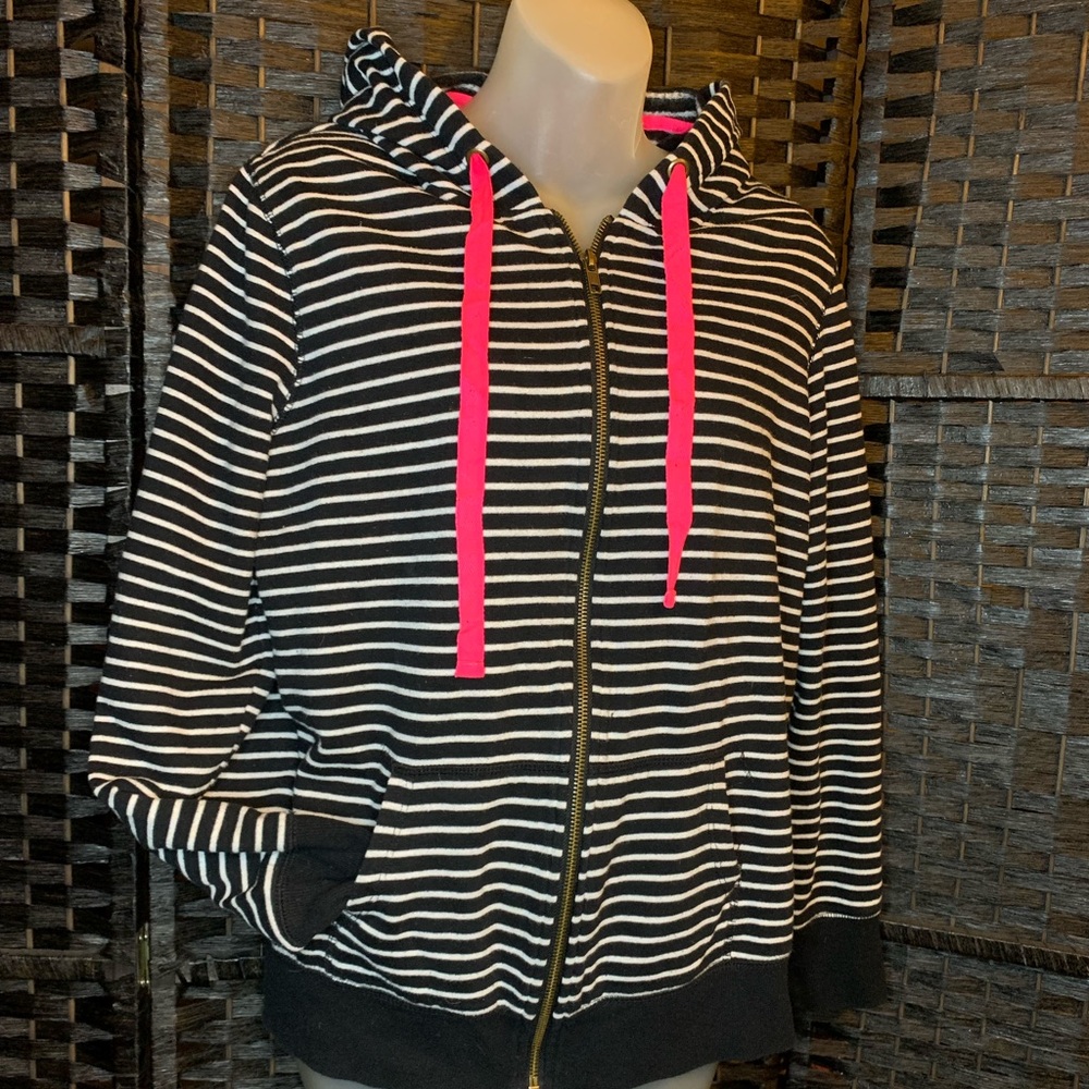Jenni Striped Hoodie Large